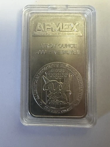APMEX One Troy Ounce 1 oz Silver Bar  .999 Fine