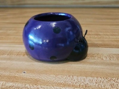 Love Bugs Ceramic Ladybug Planter Pot Small, 4.5'' x 2''  Purple
