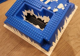 LEGO 32x32 Raised Baseplate 2552, Blue White, Ramp, Pit, Ice Planet Set 6983