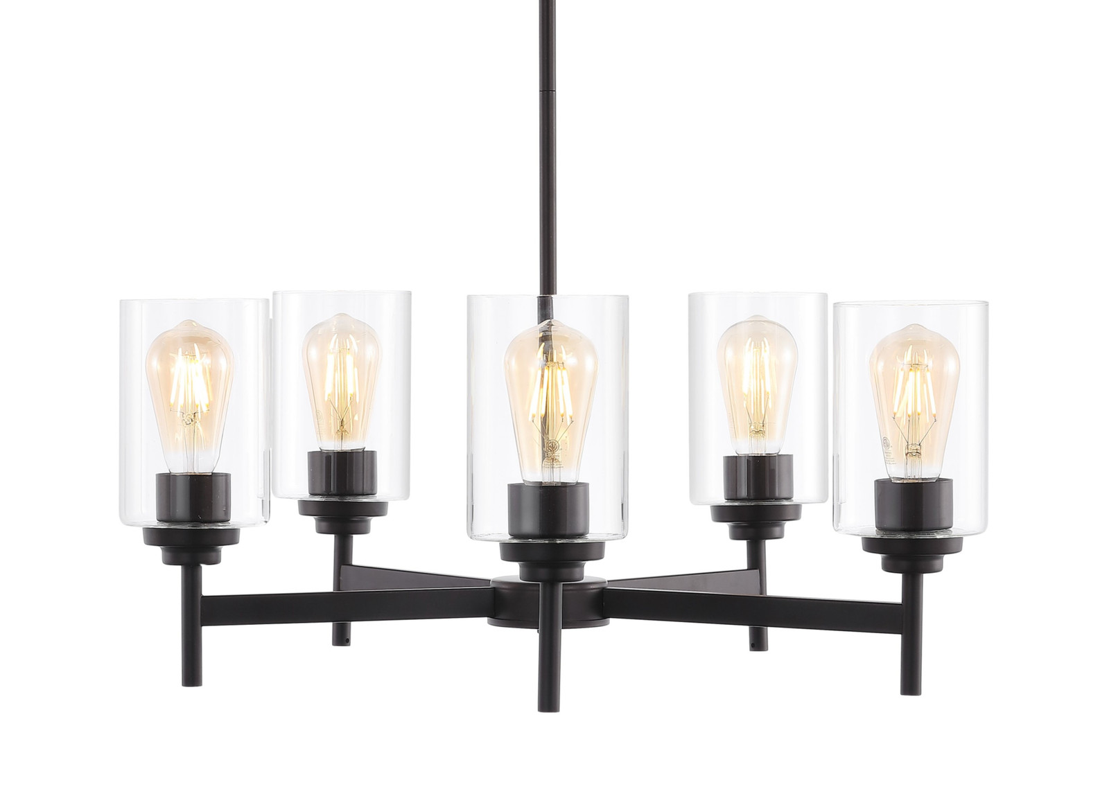 Jonathan Y JYL9546 Orpheus 5-Light 24-Inch Bronze LED Chandelier