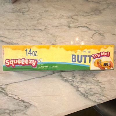Squeezy Salted Butter Foam Squeeze Ball 4 in Yellow 14 oz MPN 571064