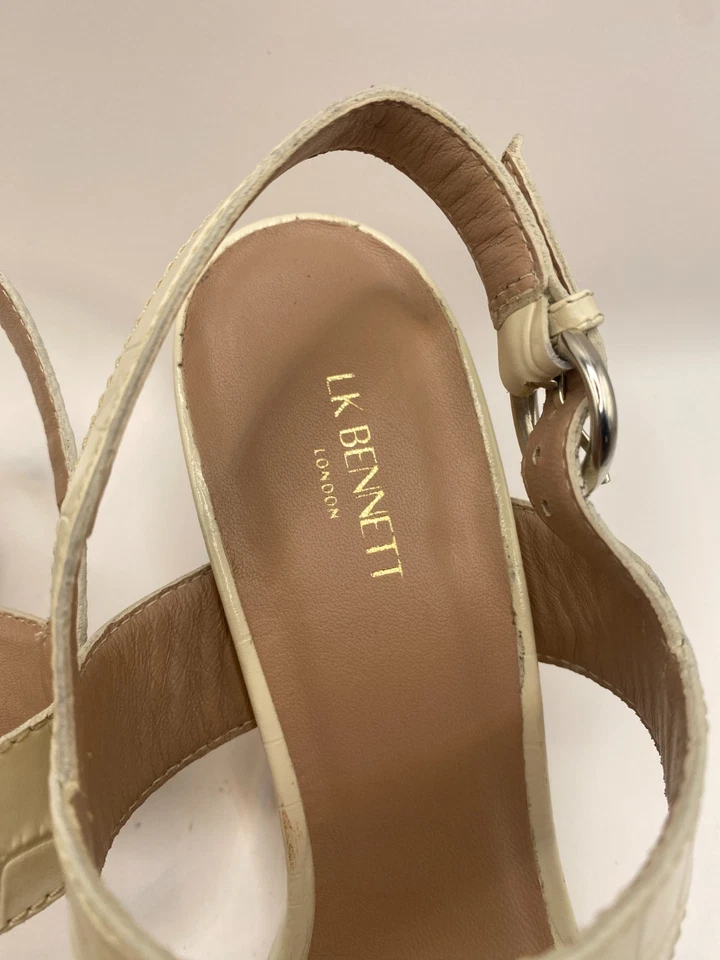 Sandalia de tacón LK Bennett para mujer Raya marfil talla 41/10 Foto 3 de 4