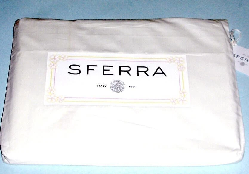 Sferra Fiorina Hoja Plana Doble Rosa Amarillo Bordado Floral Percal Italia NUEVO Foto 4 de 4