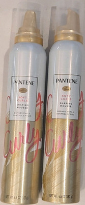 2 Count Pantene Soft Curls Shaping Mousse for Curly Hair 6.6 oz each