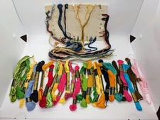 Vtg Embroidery Floss Skeins Lot Variety Of Brands Multi Colors  Cottage Core 