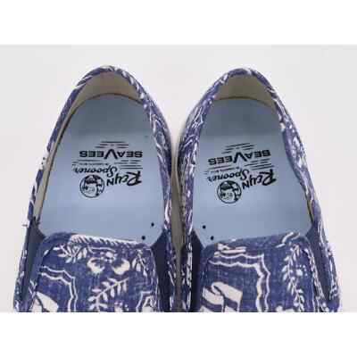 Reyn Spooner Seavees Baja Slip On Shoes Mens 13 Blue Hawaiian Print SeaVees x Reyn Spooner Shoes Mens Size 12 Blue White Baja  main image 2