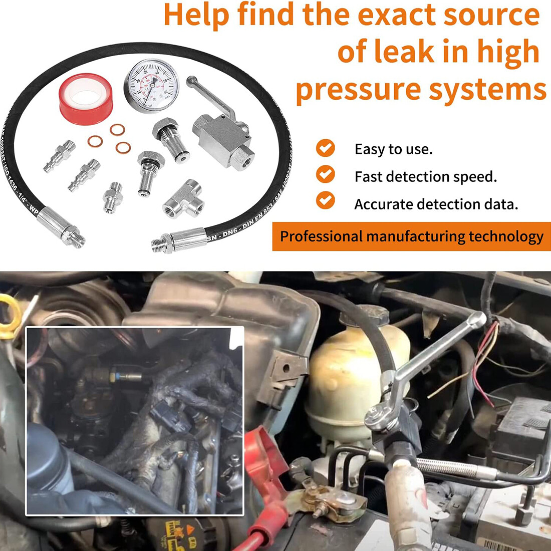 for Ford 6.0L-7.3L Powerstroke Diesel High Pressure Oil System IPR Air Test Tool