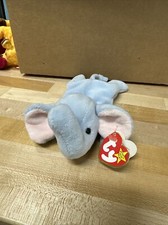 Ty Beanie Baby Peanut Elephant Light Blue 1995 Box 142