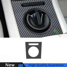 For Porsche Taycan 2020~2023 Carbon Fiber Gear Water Cup Holder Panel Cover Trim