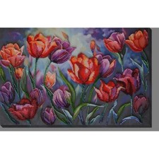 Bead Embroidery Kit Tulips Flower Beaded stitching Beadwork DIY Abris Art
