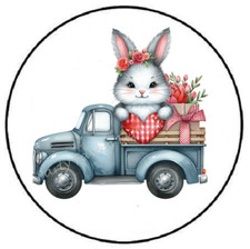 BUNNY TRUCK VALENTINE HEART ENVELOPE SEALS LABELS STICKERS PARTY FAVORS