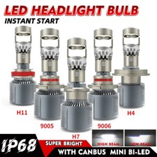 Y12 2pcs H7 H4 9005 Mini Bi-led Projector Led Lens Bulb Headlight Retrofit Lhd
