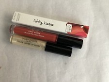 Image of 2 X LAURA GELLER  LIP GLOSS- SHADE CITY LIGHTS HIGH DEG TOP COAT + CHOCOLATE KIS