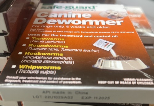 MERCK Safe-Guard Canine Dewormer Three 1g Powder Pouches 10+ LBS Dog  EXP: 11/25 - Picture 2 of 12