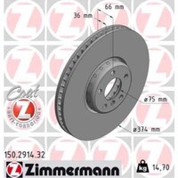 Zimmermann Bremsscheibe Ø374 BelüFtet Vorne Links FüR BMW 7Er 5Er Gran Turismo