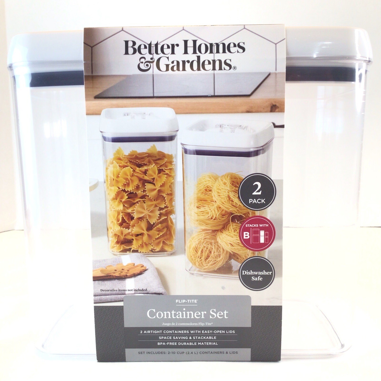 Better Homes And Gardens FlipTite Container Set Two 10Cup Canisters