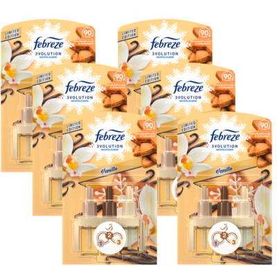 6x Febreze 3Volution Nachfüllflakon für Duftstecker Vanille Limited ...