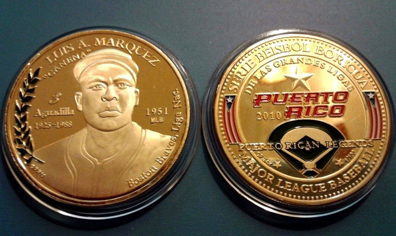 CANENA MARQUEZ Aguadilla PUERTO RICO BRAVE MLB Baseball token ficha medalla coin