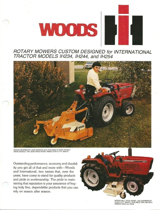 International Woods rotary mowers for 234 244 254 sales flyer 2p