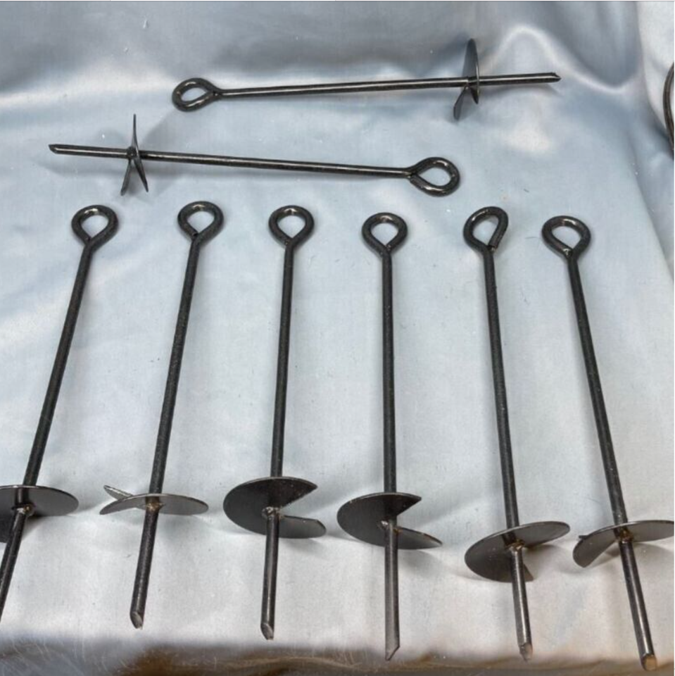 8 PACK 15 Inch Shed new & Tent Anchor Steel Screw In Earth Ground Swing