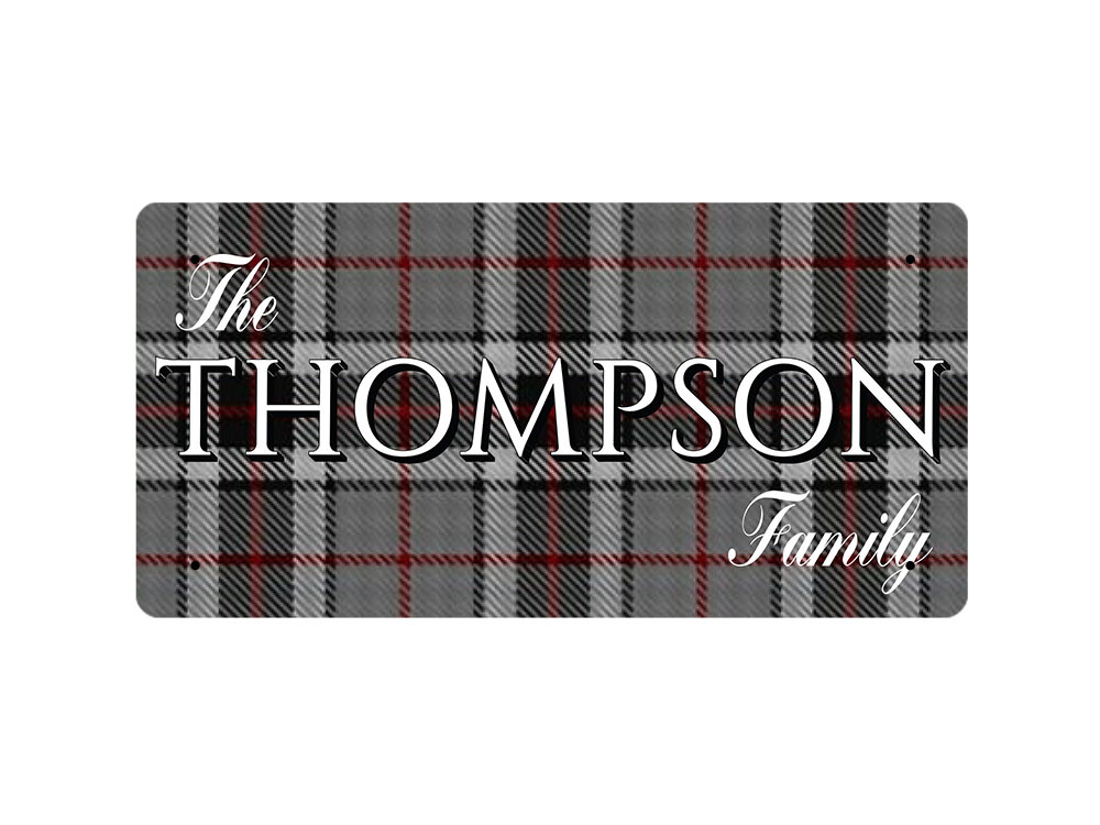 The Thompson Family (Thompson Grey Tartan) - Metal Sign