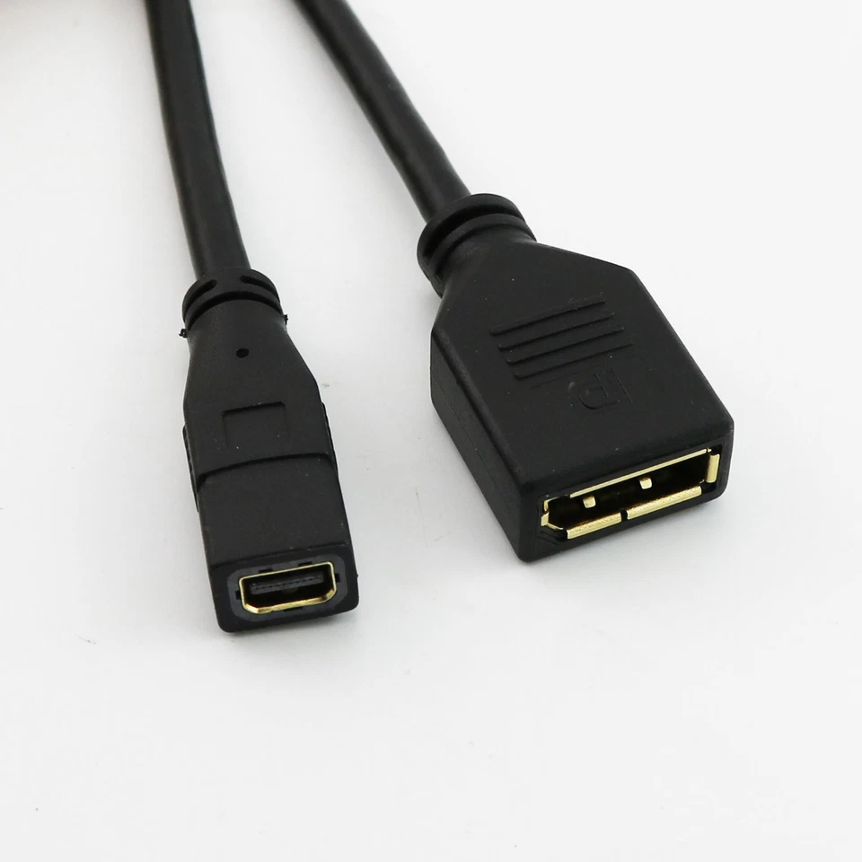 1ft Gold Plated Display Port DP Female to Mini Display Port Female Cable Cord - Image 3 of 4