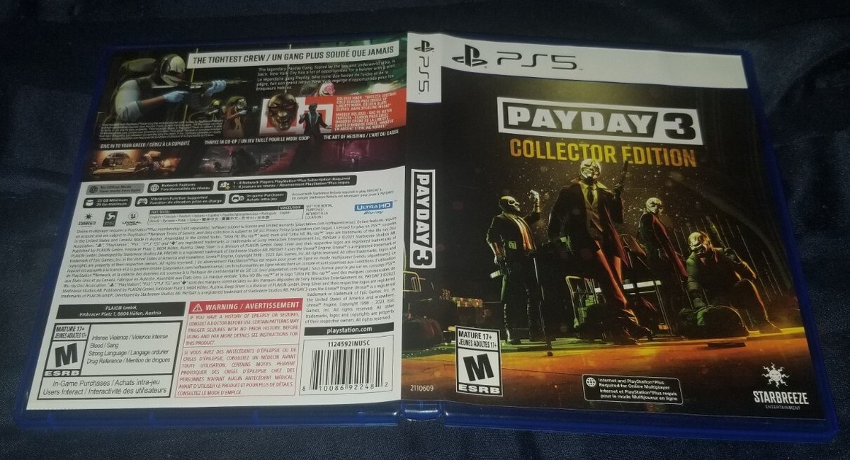 Payday 3 Collector's Edition Game Only (PS5) TESTED 810086922482| eBay