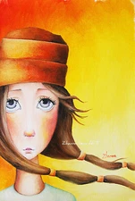 ORIGINAL Oil PAINTING Fantasy ART DREAMY girl portrait pop surreal fairy emotion