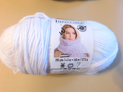 1 SKEIN IMPECCABLE YARN, LOOPS & THREADS,4.25OZ, WHITE