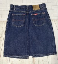 Vintage Ralph Lauren Polo Jeans Denim Knee Skirt Sz 6 Front Slit Dark Blue Wash