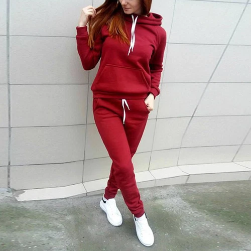 Women Casual Sweat Suit 2Pcs Set Hoodie Tracksuit Pants Tops Sweatshirt Sports - Bild 6 von 20