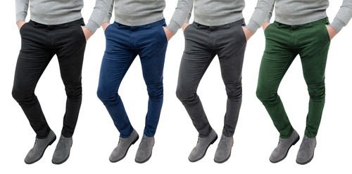 Pantaloni uomo Sartoriali autunno inverno slim fit casual eleganti in  cotone | eBay