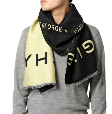 GIVENCHY Unisex Wool Silk 4G Logo Scarf Schal Mufflers Stola Tuch 35x180 Cm Sale - Bild 1 von 4