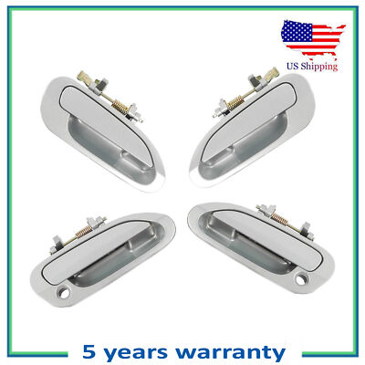 Set 4 Outside Door Handle For 98-02 Honda Accord NH612M Regent Silver Metallic