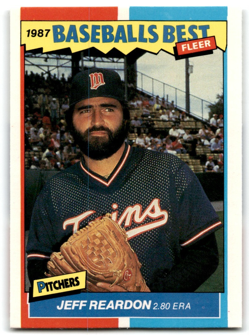 1987 FLEER BASEBALL'S BEST SLUGGERS VS PITCHERS JEFF REARDON MINNESOTA TWINS #33