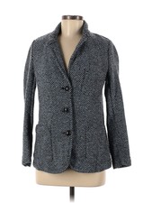 Fifteen Twenty Women Gray Blue Herringbone Jacket Xs