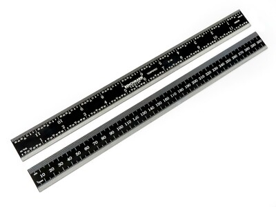 Benchmark Tools Rigid 12'' English/Metric Black Chrome Machinist Ruler 466538