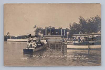 ''Shorty's'' Grass Lake Illinois RPPC Rare Antioch IL CR Childs Photo Rohema 1911