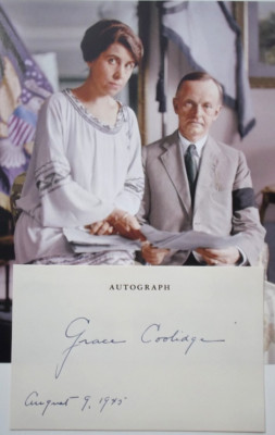 Grace Coolidge First Lady of United States 1923 - 1929 Autograph Card