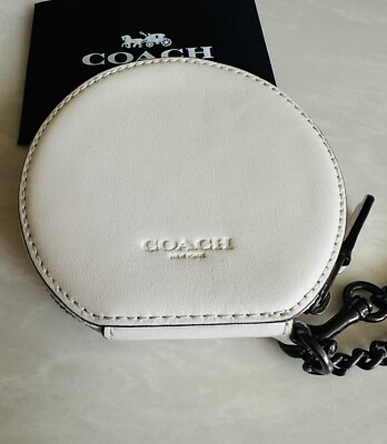 NEW COACH SHARKY CHALK/MULTI ROUND COIN CASE 27476 | eBay