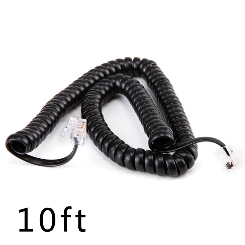 3 Meters Telephone Handset Phone Extension Cord Curly Coil Line Cable