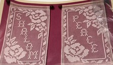 New, Old Stock The Creative Circle Shalom/Peace Banner Lace Net Darning Kit
