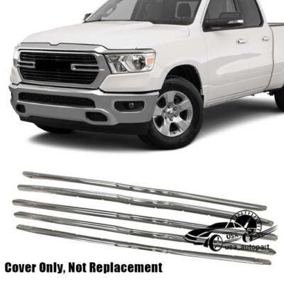 New Grille Cover Snap On Grill Overlay Trim Chrome For Dodge Ram 1500 2019-2023