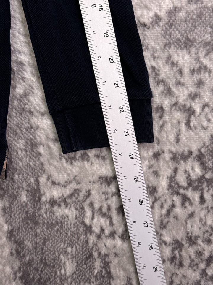 Burberry Polo Shirt Medium Mens Navy Blue Pique Long Sleeve Slim Fit eBay