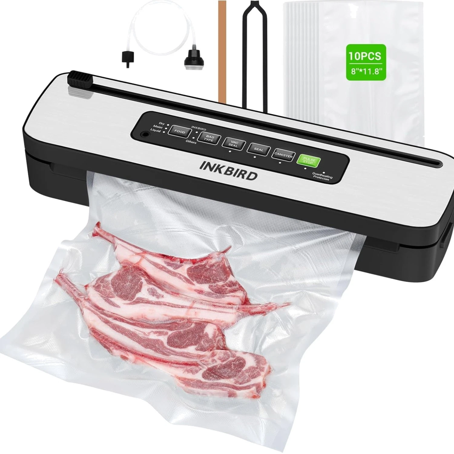 Vacuum Sealer Machine, Powerful 130W High Power with Liquid/Moist/Dry 6-Food ...