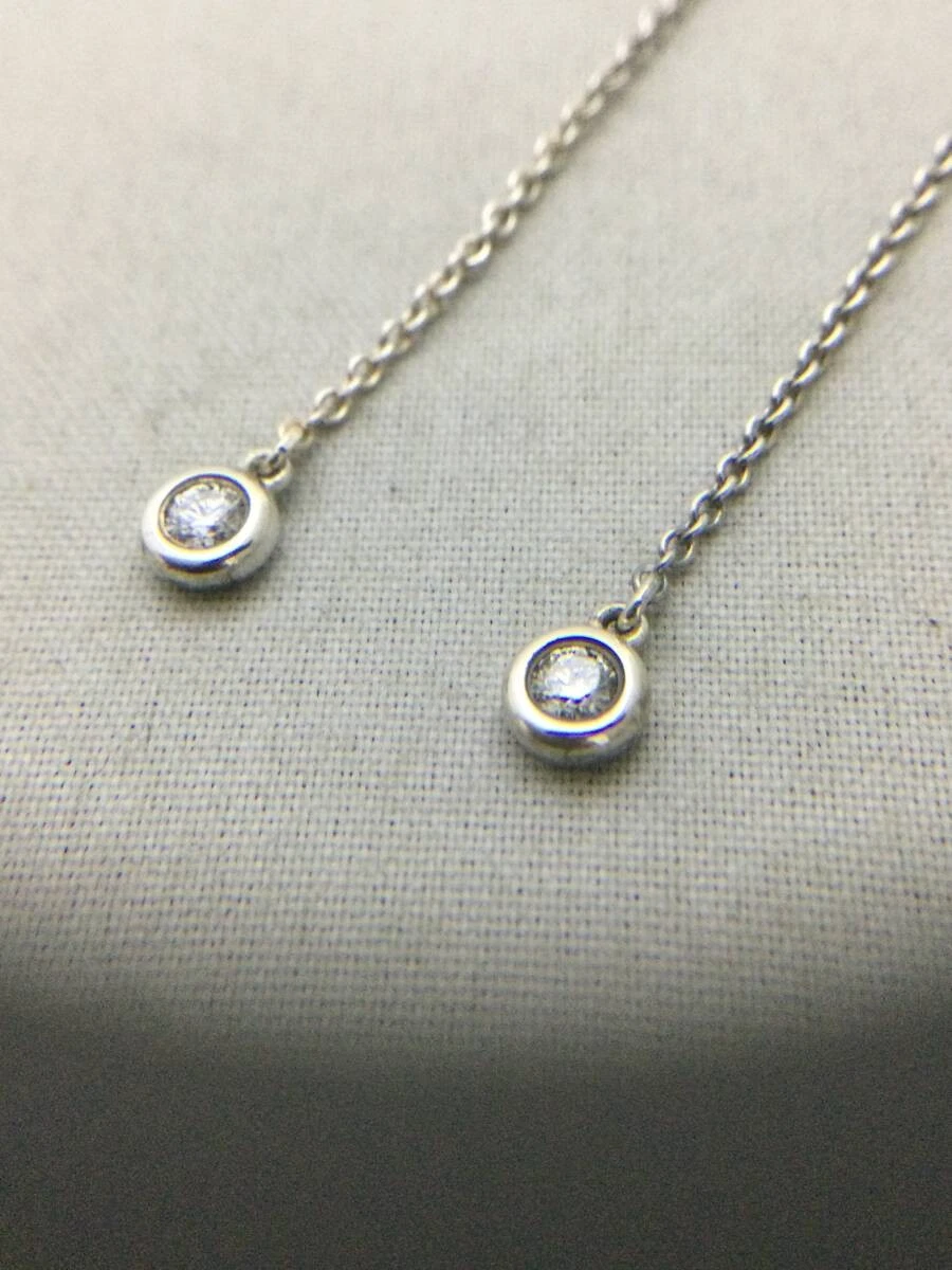 TIFFANY & Co. Meterware Diamant Kette Haken Ohrringe Silber 925 #310