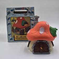 Schleich casa dei puffi 40001 vintage anni 80 puffi casa dei funghi con scatola originale rara