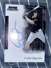 CARLOS QUENTIN 2004 TOPPS BOWMAN STERLING ROOKIE RC AUTOGRAPH AUTO CARD #BS-CQ. rookie card picture