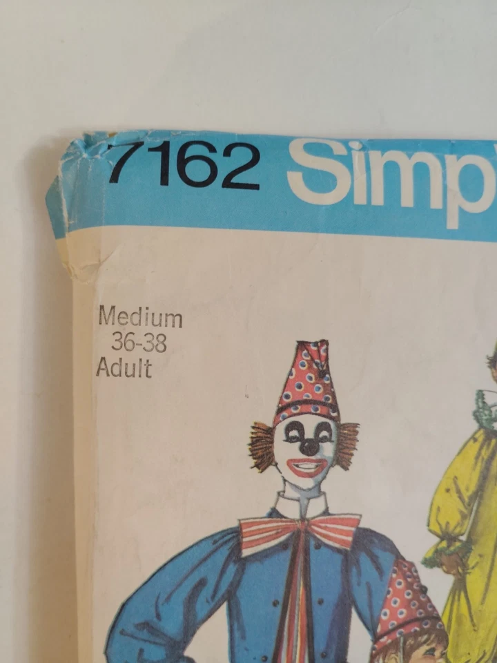 Simplicity 7162 Clown ADULT M 36 38 Costume Jumpsuit Sewing Pattern VTG Mens Cut - Image 2 of 4