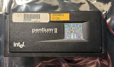 VINTAGE INTEL PENTIUM II 350MHZ SLOT 1 CPU (2-Pack) H-SINK/FAN MMX Tech